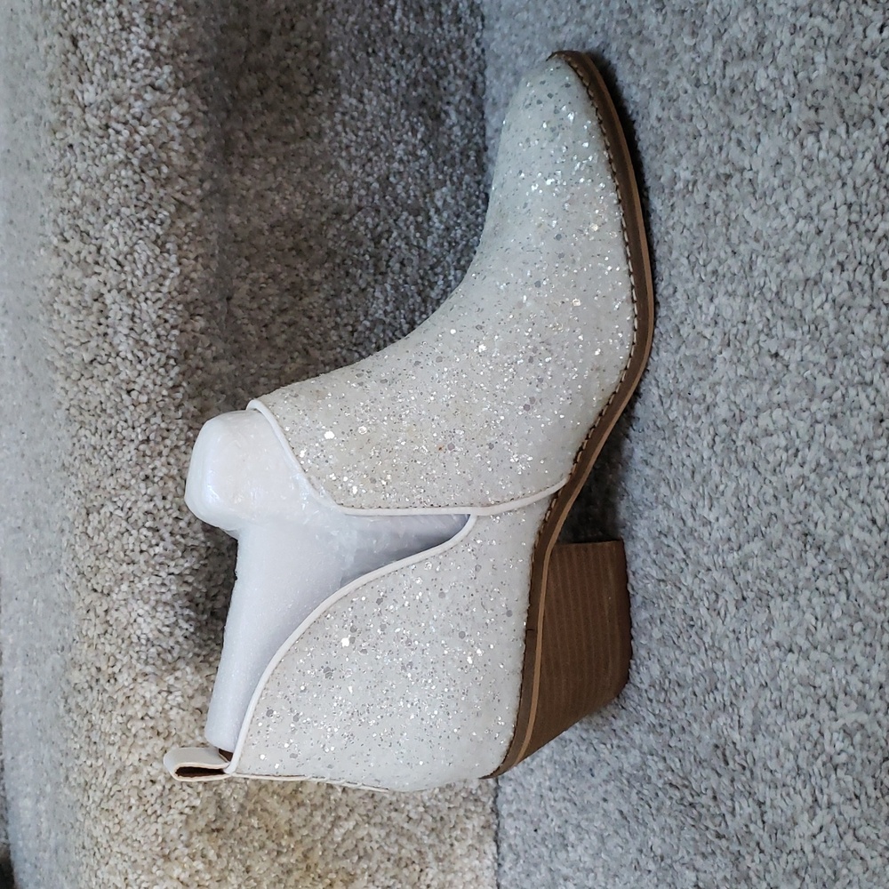 COPY - Corkys Glow up Glitter White Bootie NIB Size 8